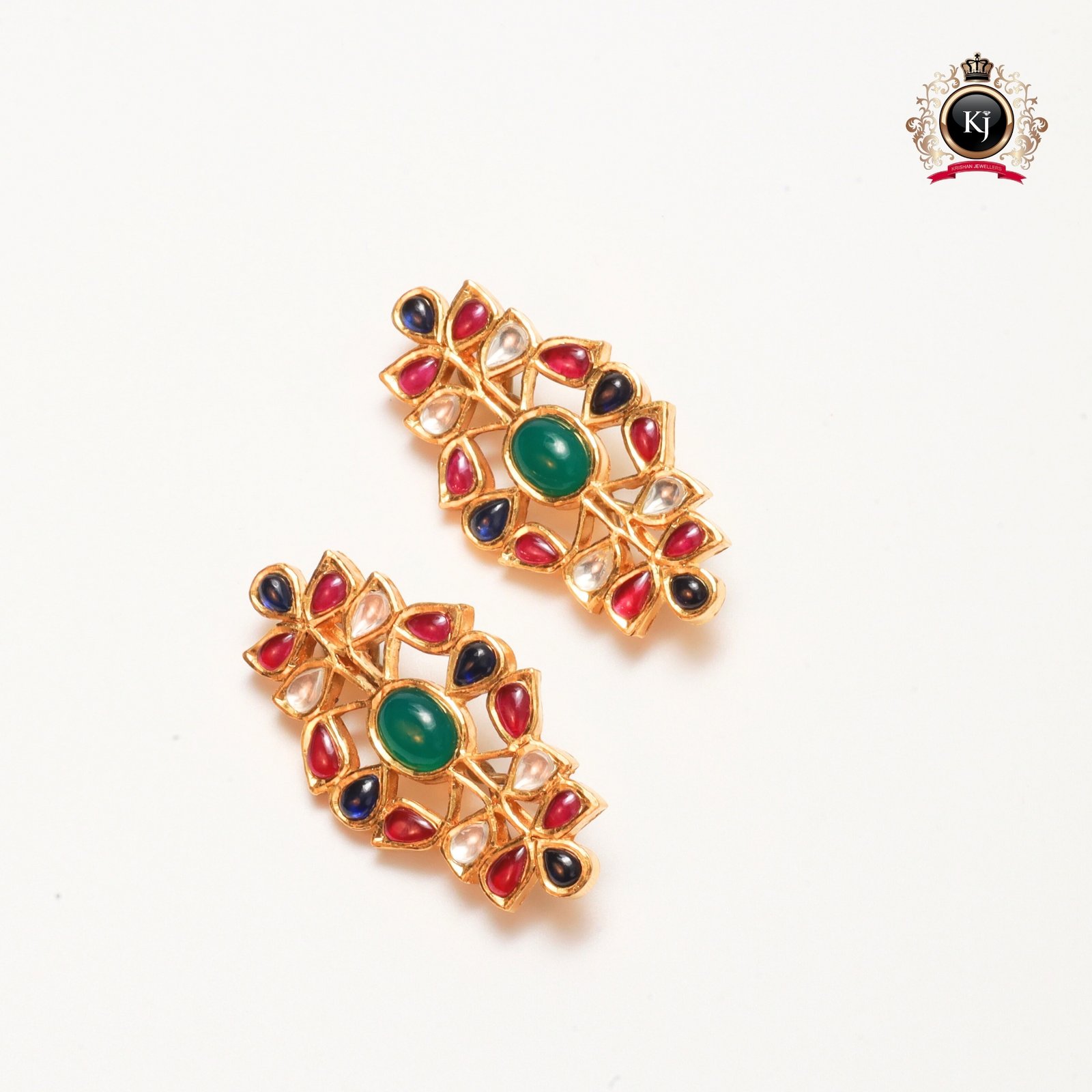 Sheesh Mahal Hair Clips – 22K Gold Kundan Hair Accessories