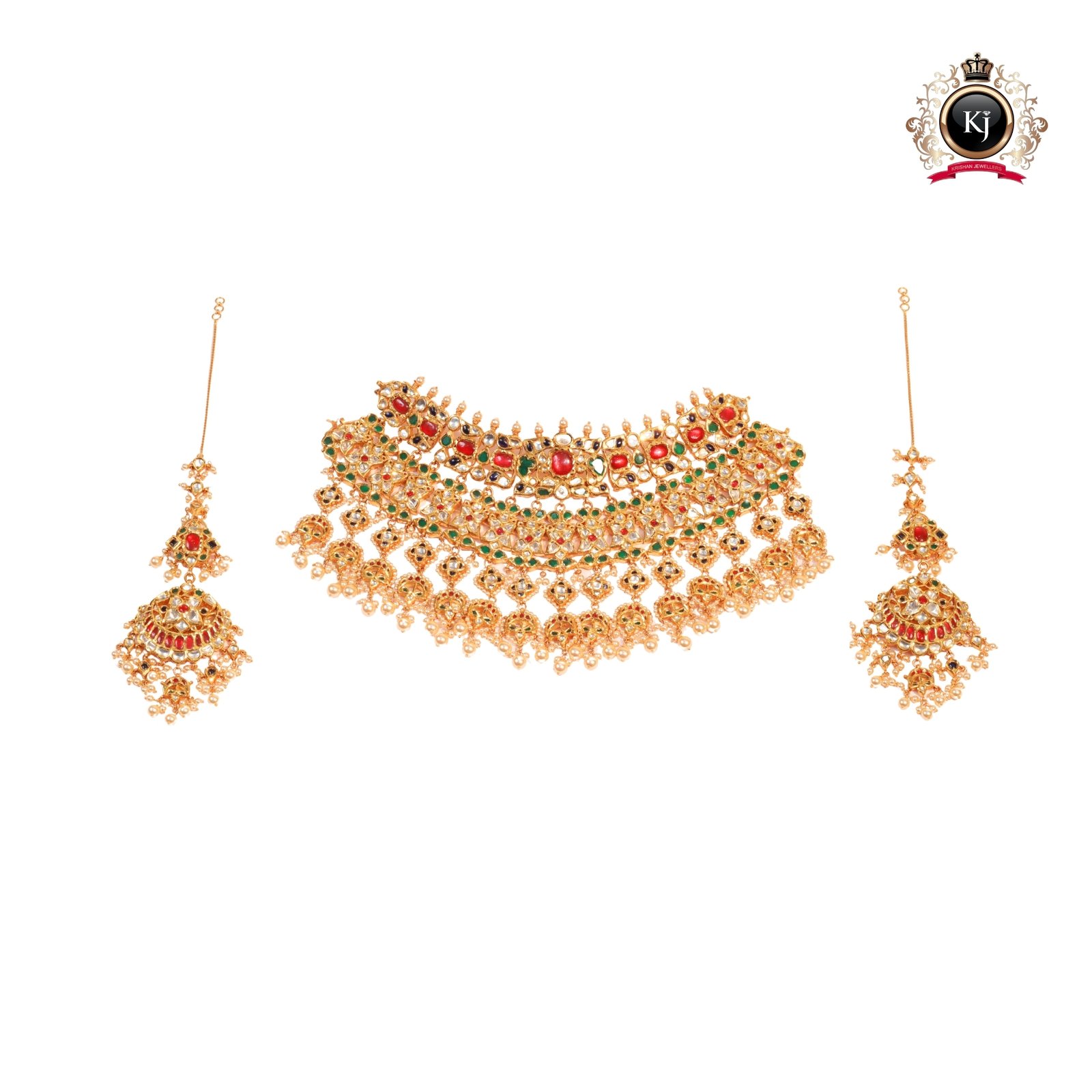 Rajwada Noor β 22K Gold Kundan Choker Set