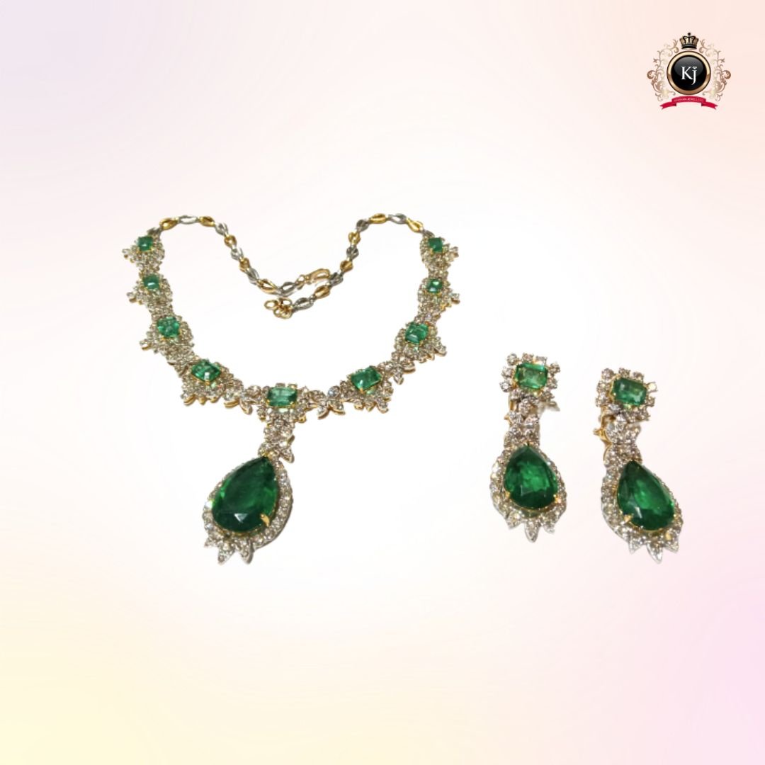 Emerald Symphony – Emerald & Diamond Necklace Set