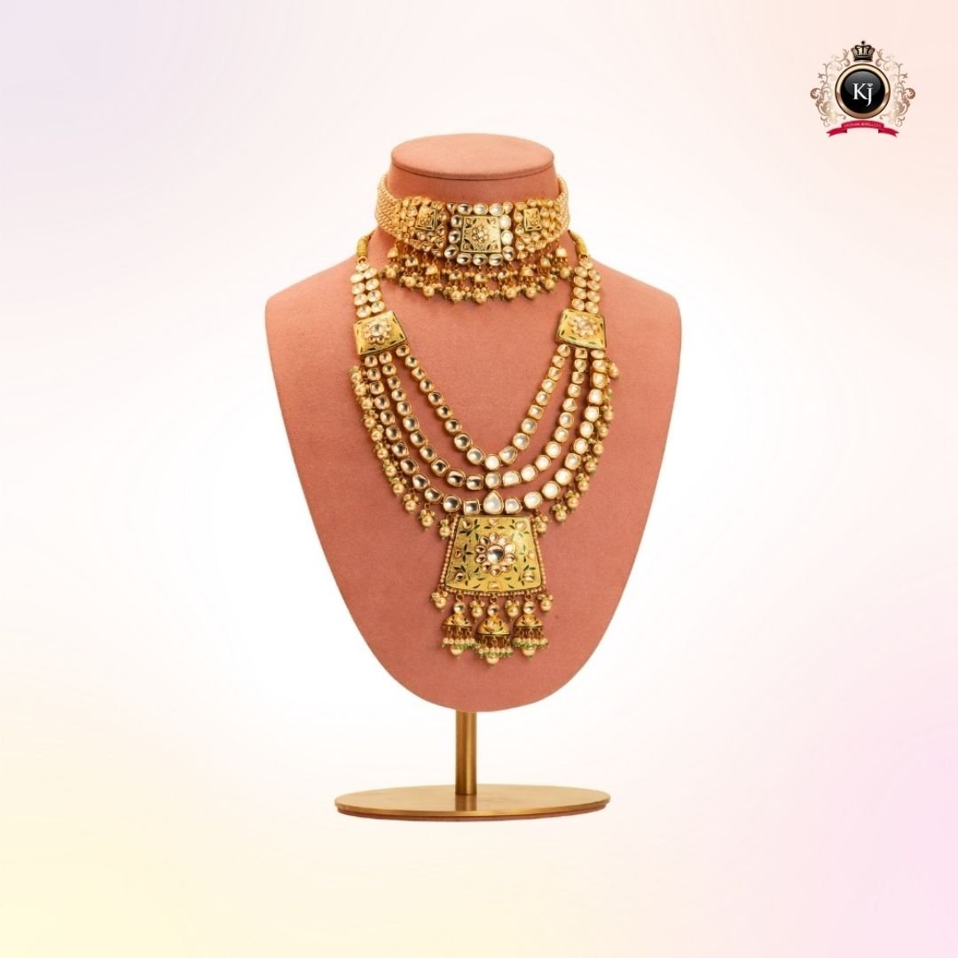 Rajpratap Haar – 22K Gold Kundan Haar with Meenakari & Pearls