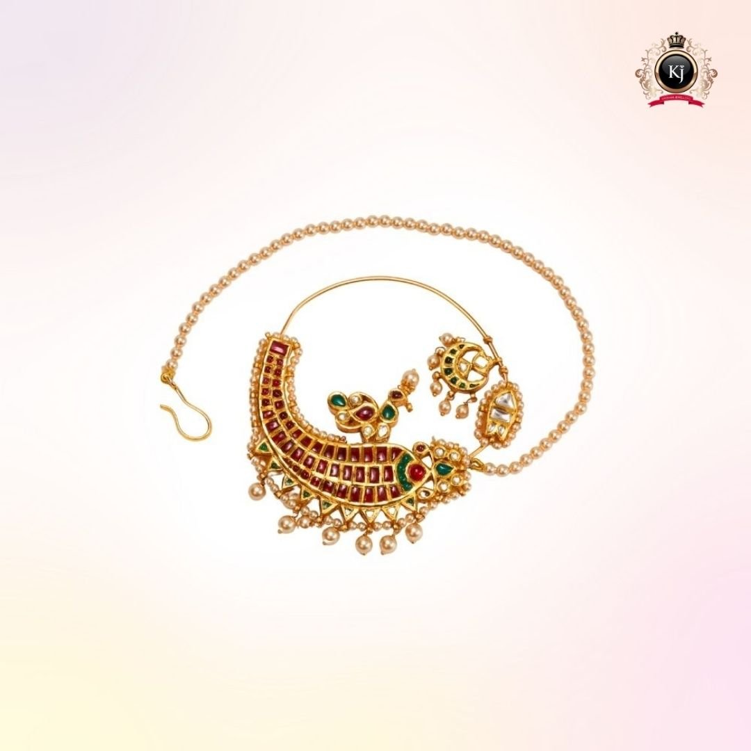 Mayura Nath – 22K Gold Kundan Nath