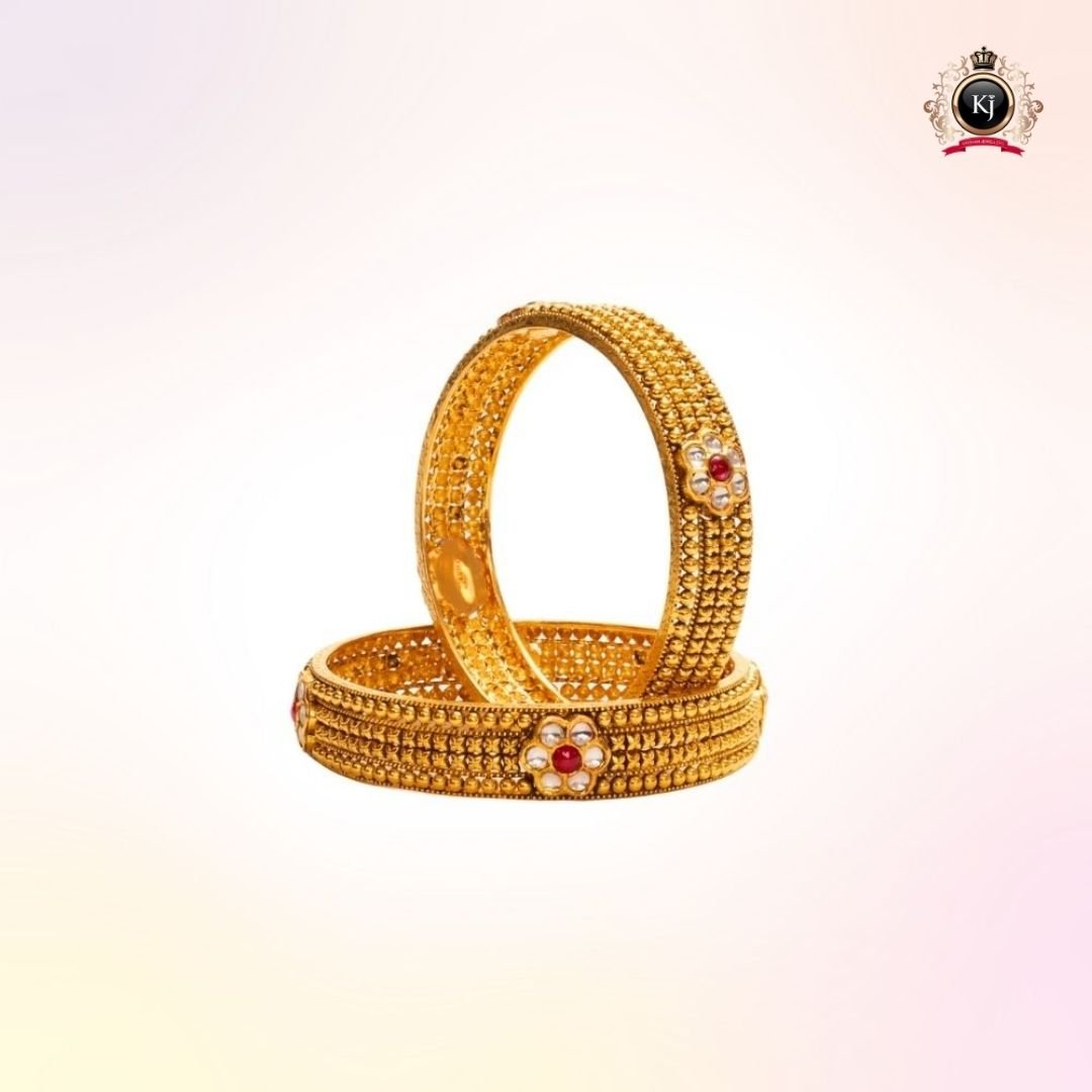 Jodha Bai Kangan – 22K Gold Kundan Heritage Bangles