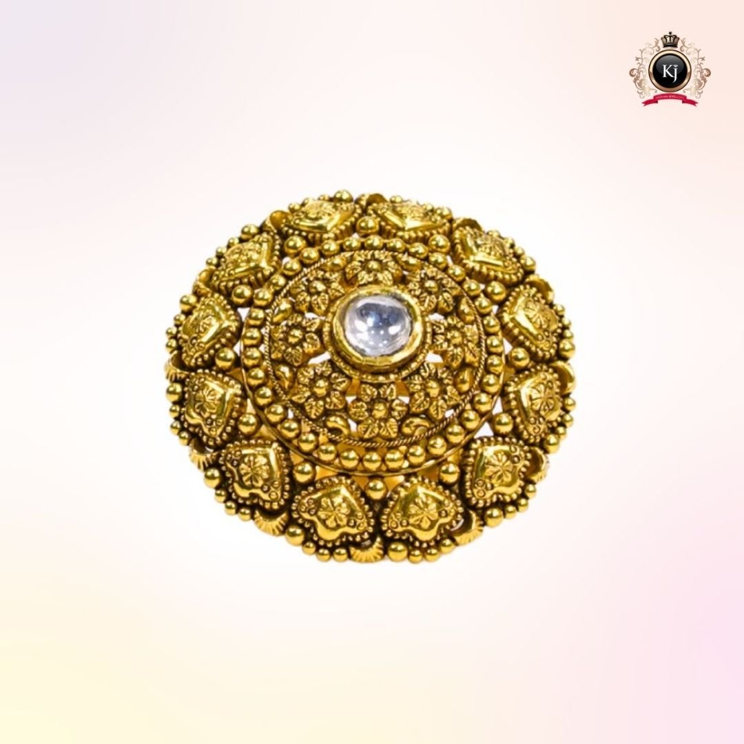 Rajdeepika – 22K Gold Temple-Inspired Heritage Ring