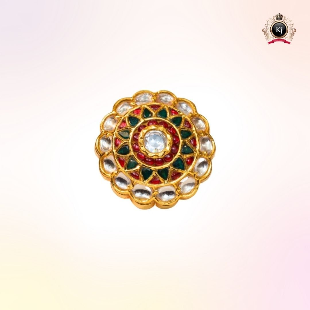 Rajkamal Ring – 22K Gold Kundan Ring