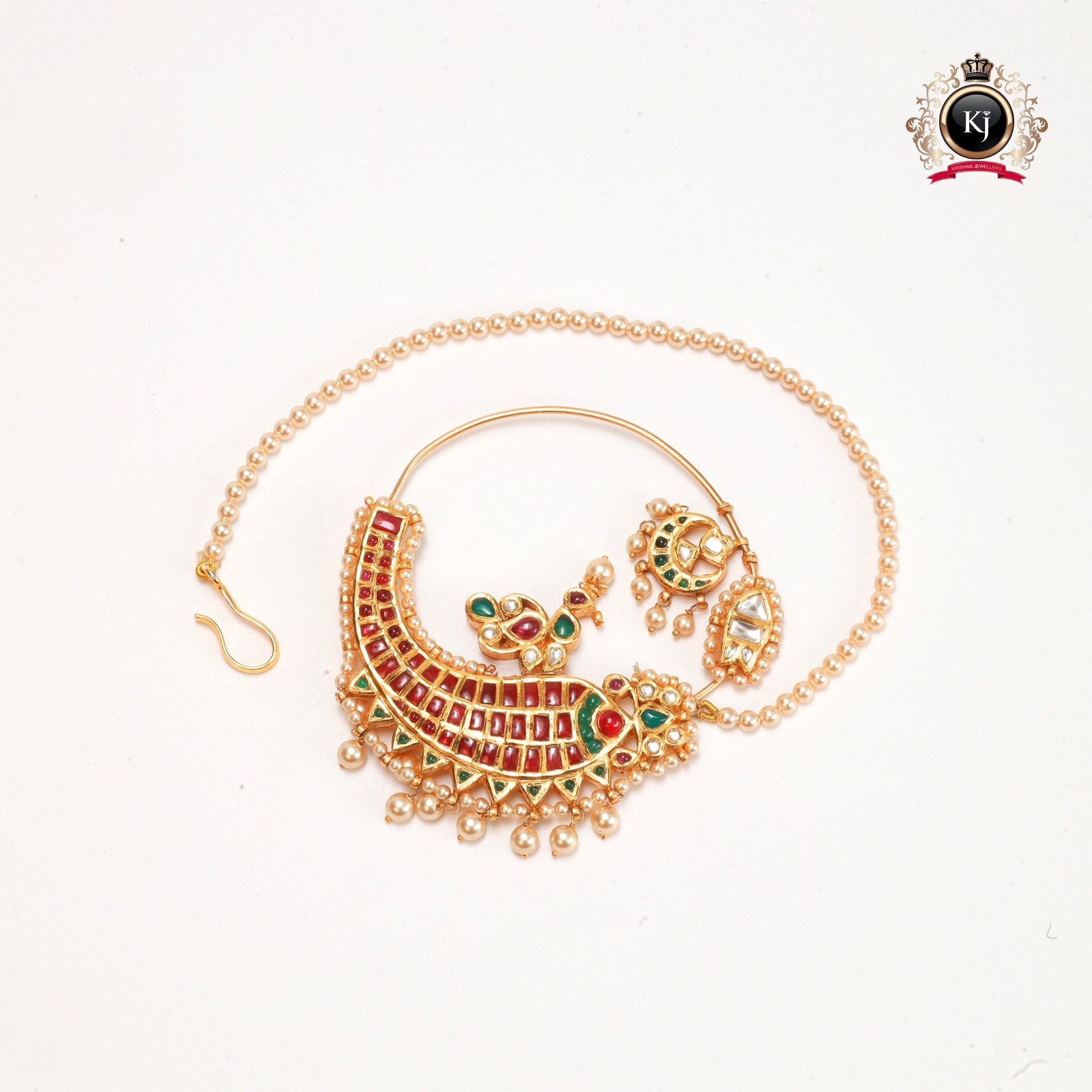 Mayura Nath – 22K Gold Kundan Bridal Nath