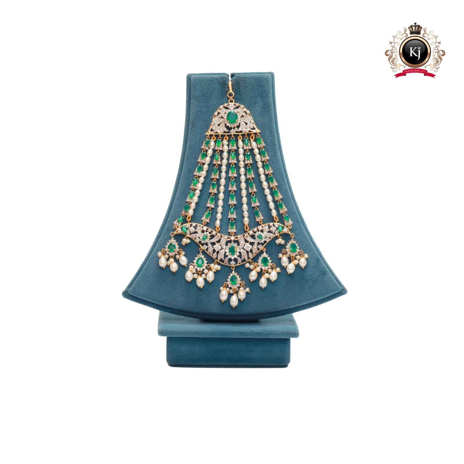 Diamond & Emerald Passa – 14K Gold Bridal Passa