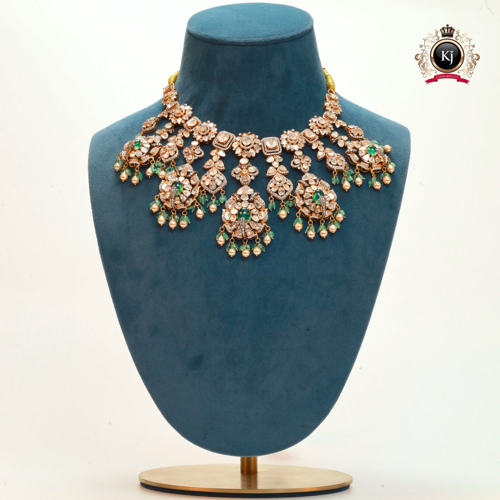 Diamond Polki Set – 14K Gold Royal Bridal Set